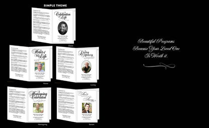 Basic Starter30 BiFold Funeral Program Software Package - The Funeral Program Site