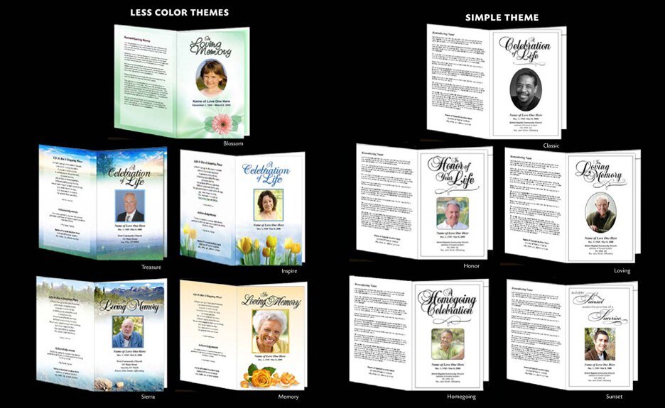 Basic Starter30 BiFold Funeral Program Software Package - The Funeral Program Site