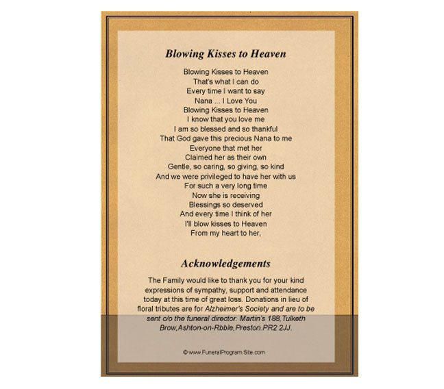 Basketball A4 Funeral Order of Service Template - The Funeral Program Site