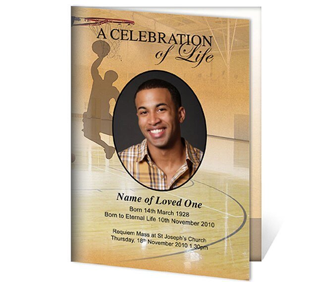 Basketball A4 Funeral Order of Service Template - The Funeral Program Site