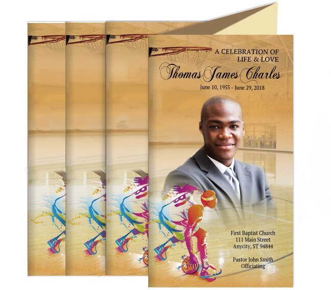 Basketball Funeral Brochure Design & Print (Pack of 50) - The Funeral Program Site