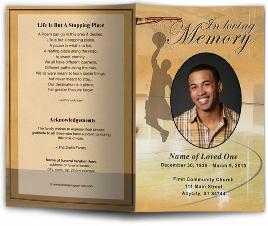 Basketball Funeral Program Template - The Funeral Program Site