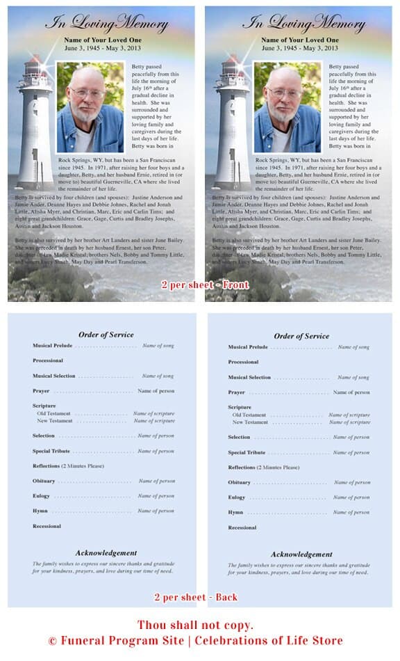 Beacon Funeral Flyer Template - The Funeral Program Site