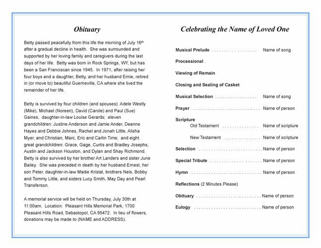 Beacon Funeral Program Template - The Funeral Program Site