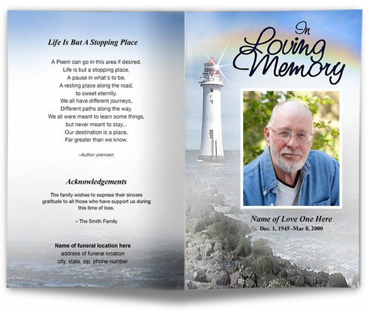 Beacon Funeral Program Template - The Funeral Program Site