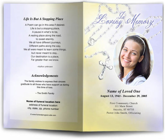 Beads Funeral Program Template - The Funeral Program Site