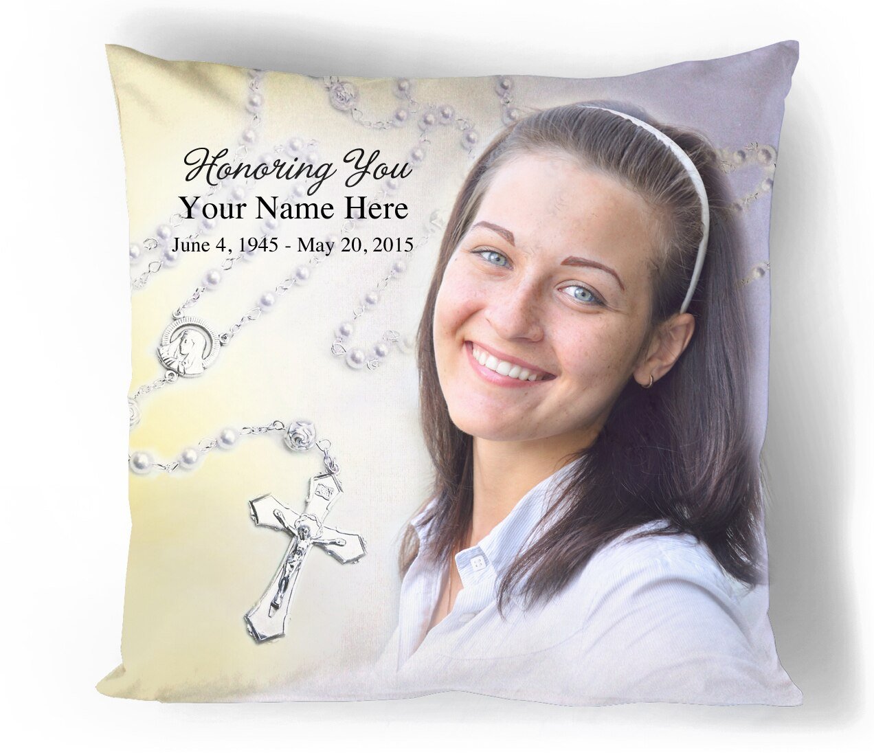 Beads In Loving Memory Memorial Pillow - The Funeral Program Site