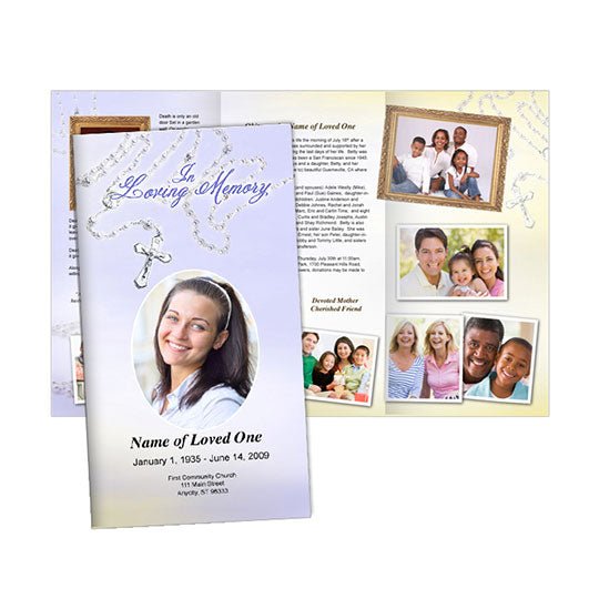 Beads Trifold Funeral Brochure Template - The Funeral Program Site