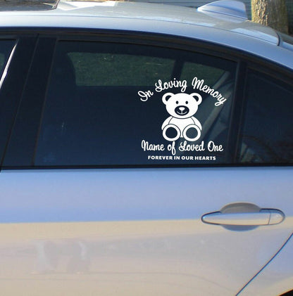 Bear In Loving Memory Car Decal - The Funeral Program Site