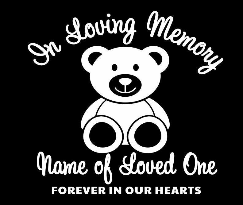 Bear In Loving Memory Car Decal - The Funeral Program Site