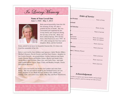 Bella Funeral Flyer Template - The Funeral Program Site