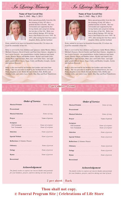 Bella Funeral Flyer Template - The Funeral Program Site