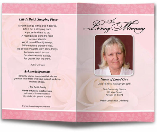 Bella Funeral Program Template - The Funeral Program Site