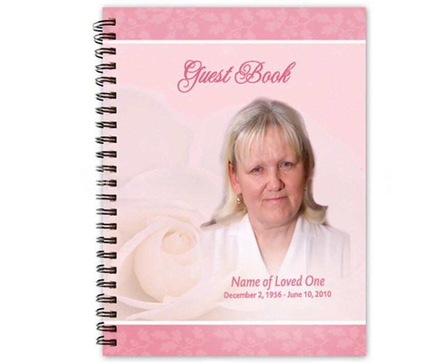 Bella Spiral Wire Bind Memorial Guest Registry Book - The Funeral Program Site