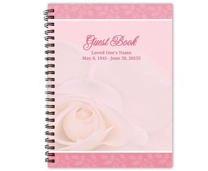 Bella Spiral Wire Bind Memorial Guest Registry Book - The Funeral Program Site