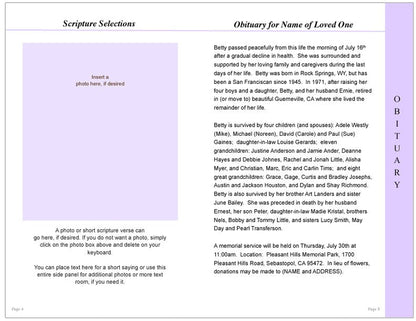 Beloved 8 - Sided Graduated Funeral Program Template - The Funeral Program Site