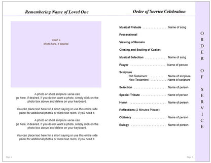 Beloved 8 - Sided Graduated Funeral Program Template - The Funeral Program Site