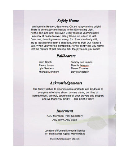 Beloved 8 - Sided Graduated Funeral Program Template - The Funeral Program Site