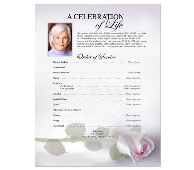 Beloved Funeral Flyer Template - The Funeral Program Site