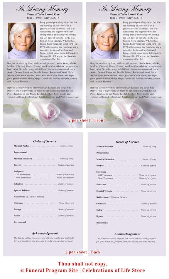 Beloved Funeral Flyer Template - The Funeral Program Site