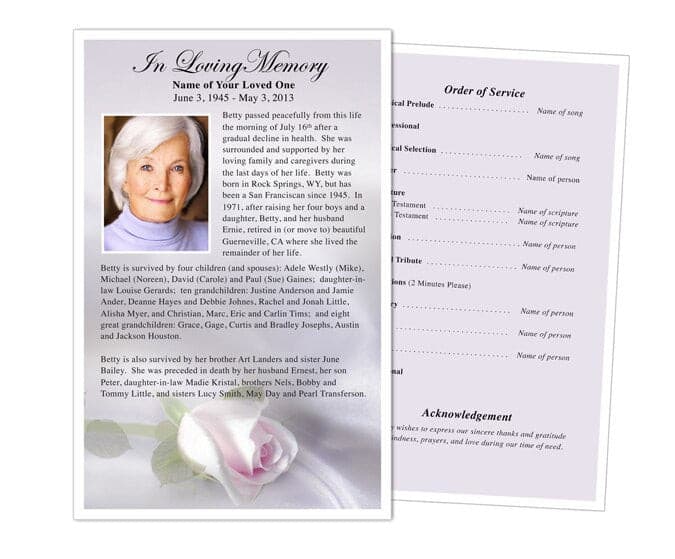 Beloved Funeral Flyer Template - The Funeral Program Site