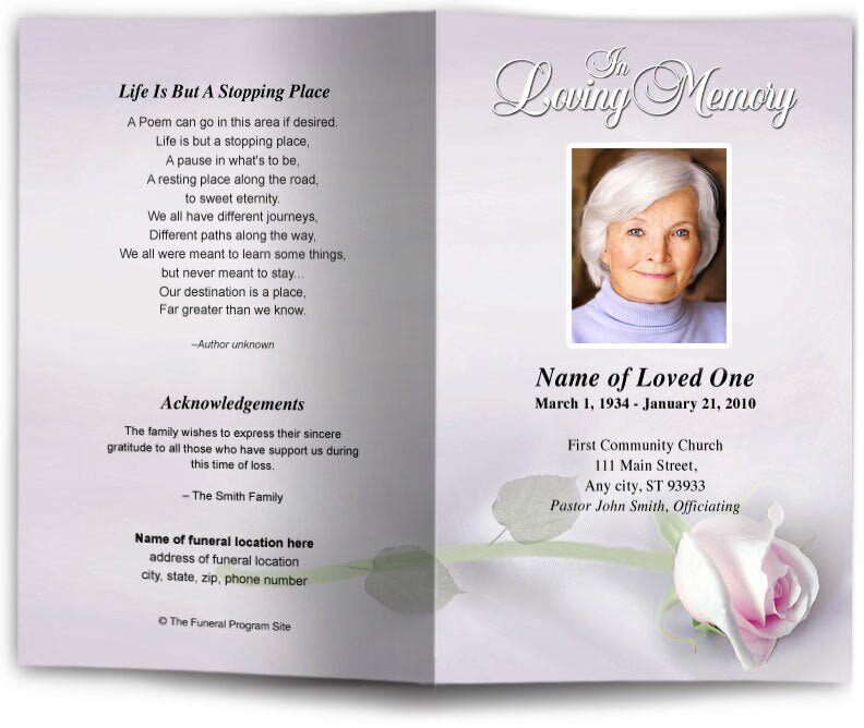 Beloved Funeral Program Template - The Funeral Program Site