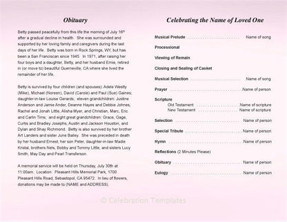 Beloved Funeral Program Template - The Funeral Program Site