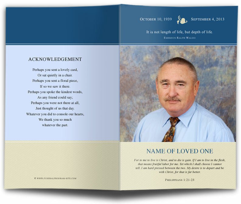 Benjamin Funeral Program Template - The Funeral Program Site