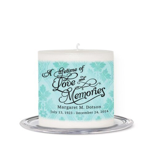 Beth Personalized Small Wax Memorial Candle - The Funeral Program Site