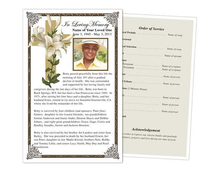 Bethany Funeral Flyer Template - The Funeral Program Site