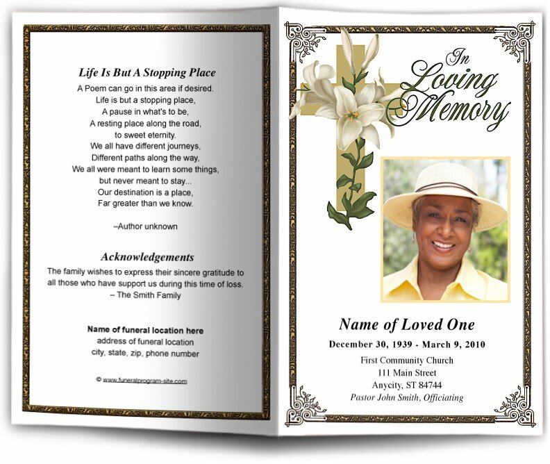 Bethany Funeral Program Template - The Funeral Program Site