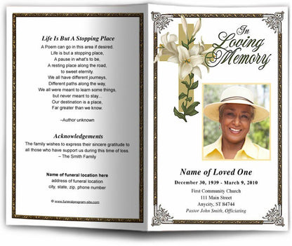 Bethany Funeral Program Template - The Funeral Program Site