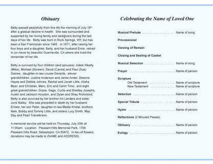 Big Rig Funeral Program Template - The Funeral Program Site