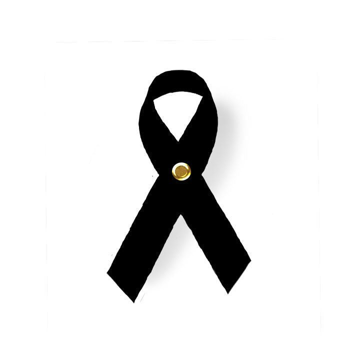 Black Cancer Ribbon, Awareness Ribbons (No Personalization) - Pack of 10 - The Funeral Program Site