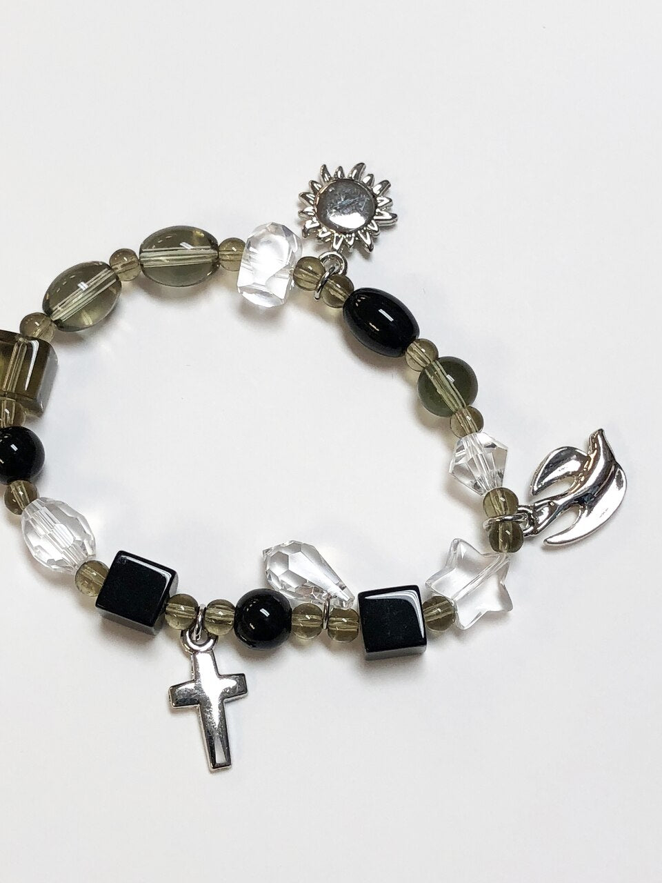 Black Glass Bead Memorial Bracelet In Loving Memory of - The Funeral Program Site