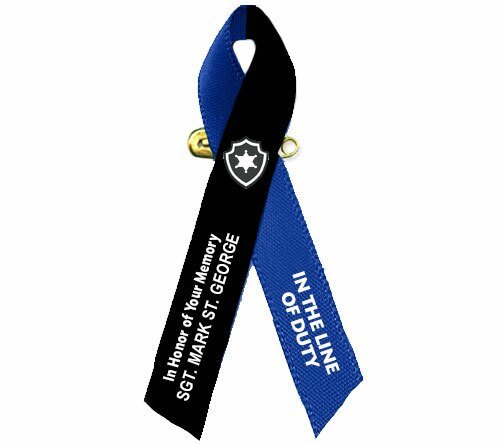 Black Navy Awareness Ribbon Police Officer - Pack of 10 - The Funeral Program Site