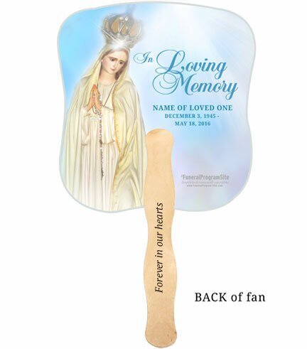 Blessed Cardstock Memorial Fan With Wooden Handle (Pack of 10) - The Funeral Program Site