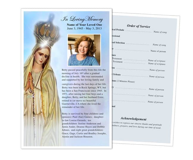 Blessed Funeral Flyer Template - The Funeral Program Site