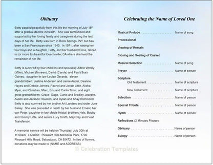 Blessed Funeral Program Template - The Funeral Program Site