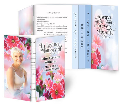 Blooming Gatefold - Graduated Combo Funeral Program Design & Print (Pack of 50) - The Funeral Program Site