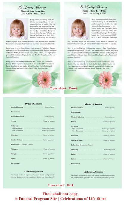 Blossom Funeral Flyer Template - The Funeral Program Site