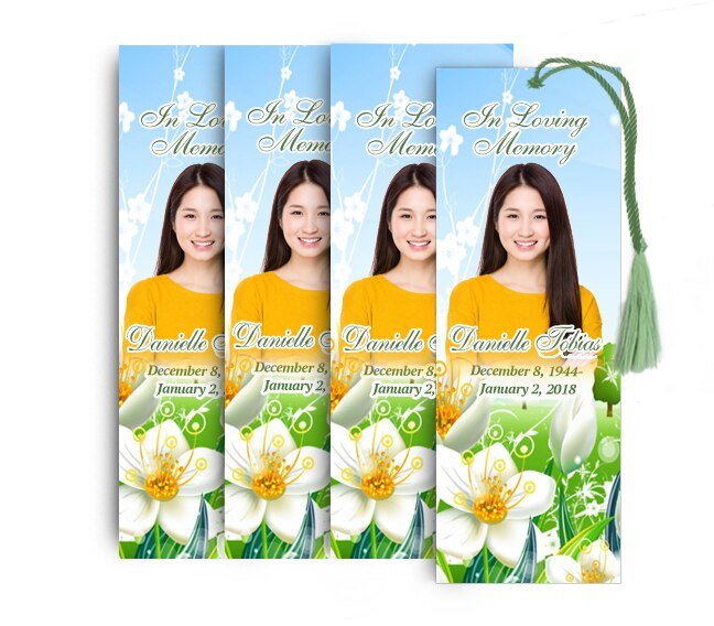 Blossom Memorial Bookmark Done For You Design & Print (Pack of 50) - The Funeral Program Site