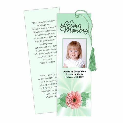 Blossom Memorial Bookmark Template - The Funeral Program Site