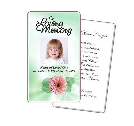 Blossom Prayer Card Template - The Funeral Program Site