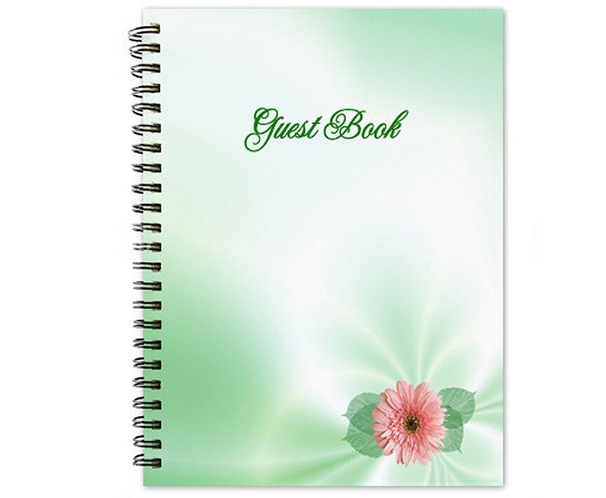 Blossom Spiral Wire Bind Memorial Funeral Guest Book - The Funeral Program Site