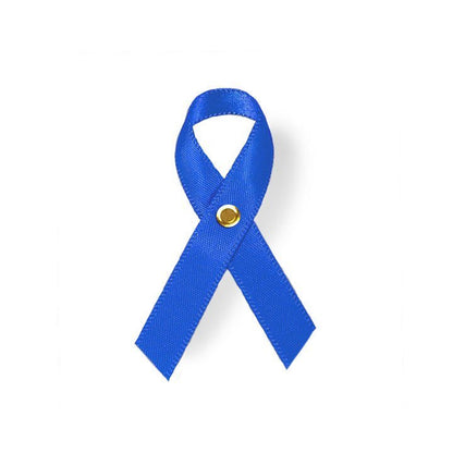 Blue Cancer Ribbon, Awareness Ribbons (No Personalization) - Pack of 10 - The Funeral Program Site