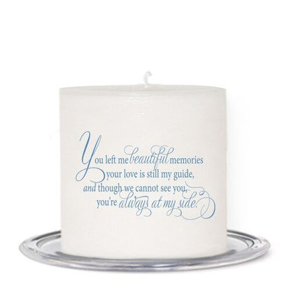 Blue Florals Small Personalized Wax Candle - The Funeral Program Site