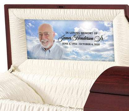 Blue Skies Design Custom Casket Panel Insert - The Funeral Program Site