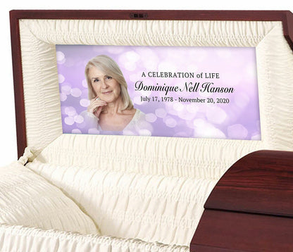 Bokeh Design Custom Casket Panel Insert - The Funeral Program Site