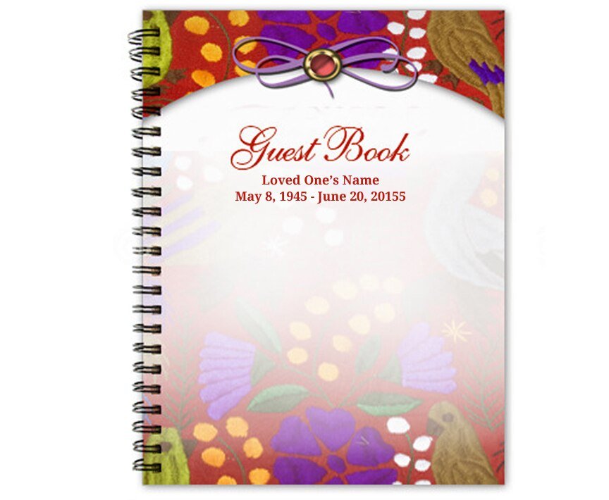 Bonita Spiral Wire Bind Memorial Funeral Guest Book - The Funeral Program Site